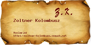Zoltner Kolombusz névjegykártya